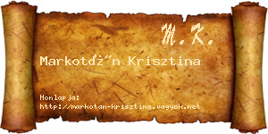 Markotán Krisztina névjegykártya